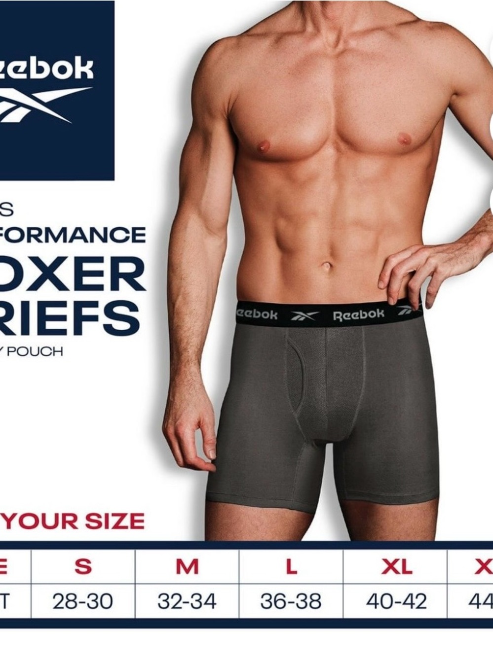 Reebok Men's Training Boxer Briefs 4 Pack XL Black, Gray, Blue - Picture 4 of 5